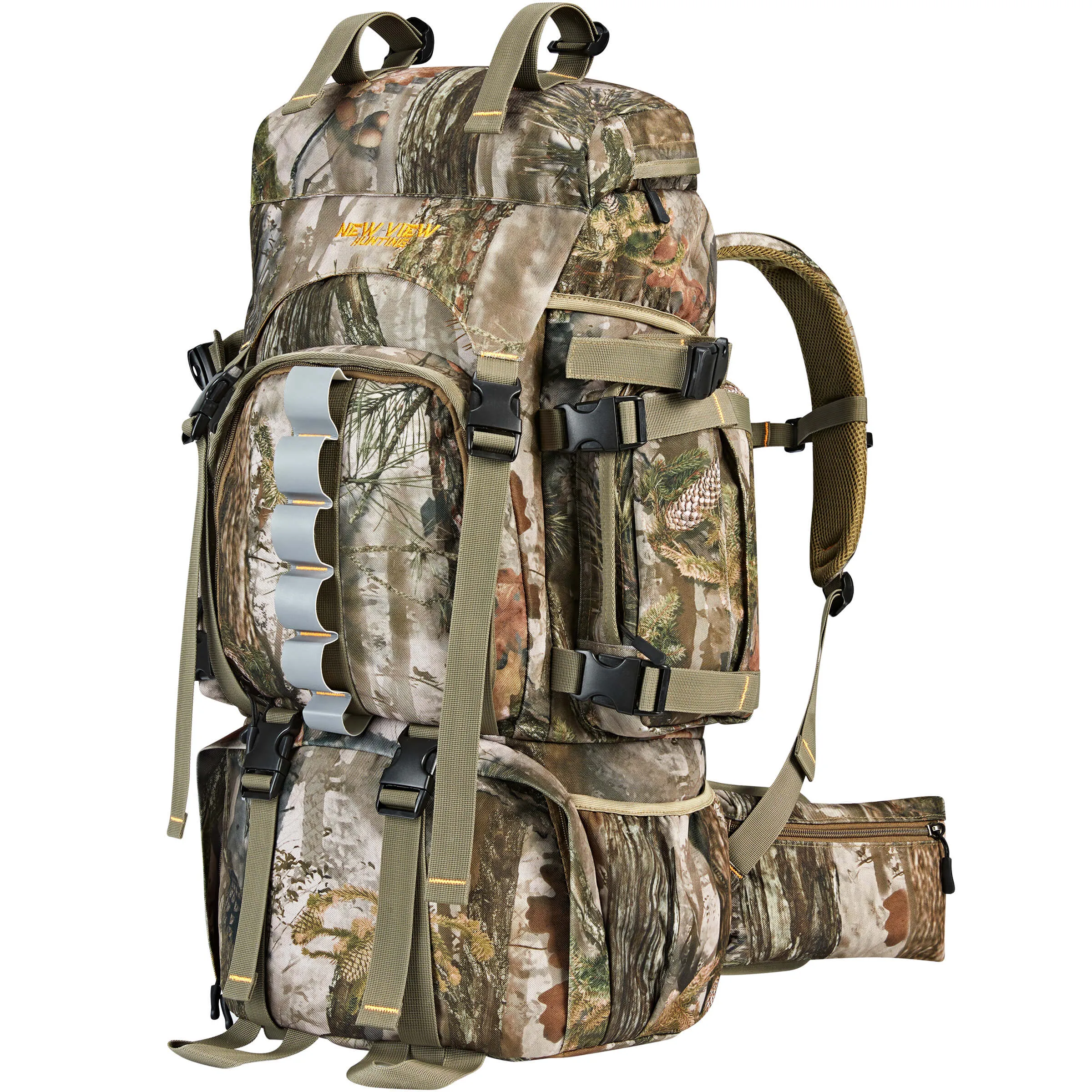 60L Load Reducing Camo Hunting Backpack With Rain Cover