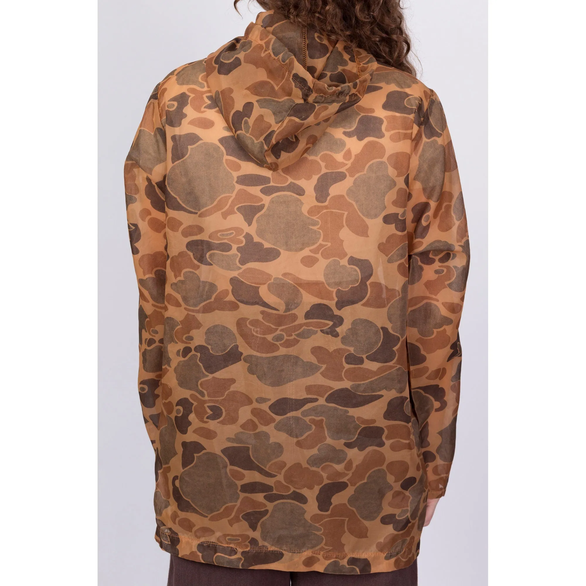 70s 80s SafTbak Sheer Camo Cover Jacket - Men's Medium, Women's Large