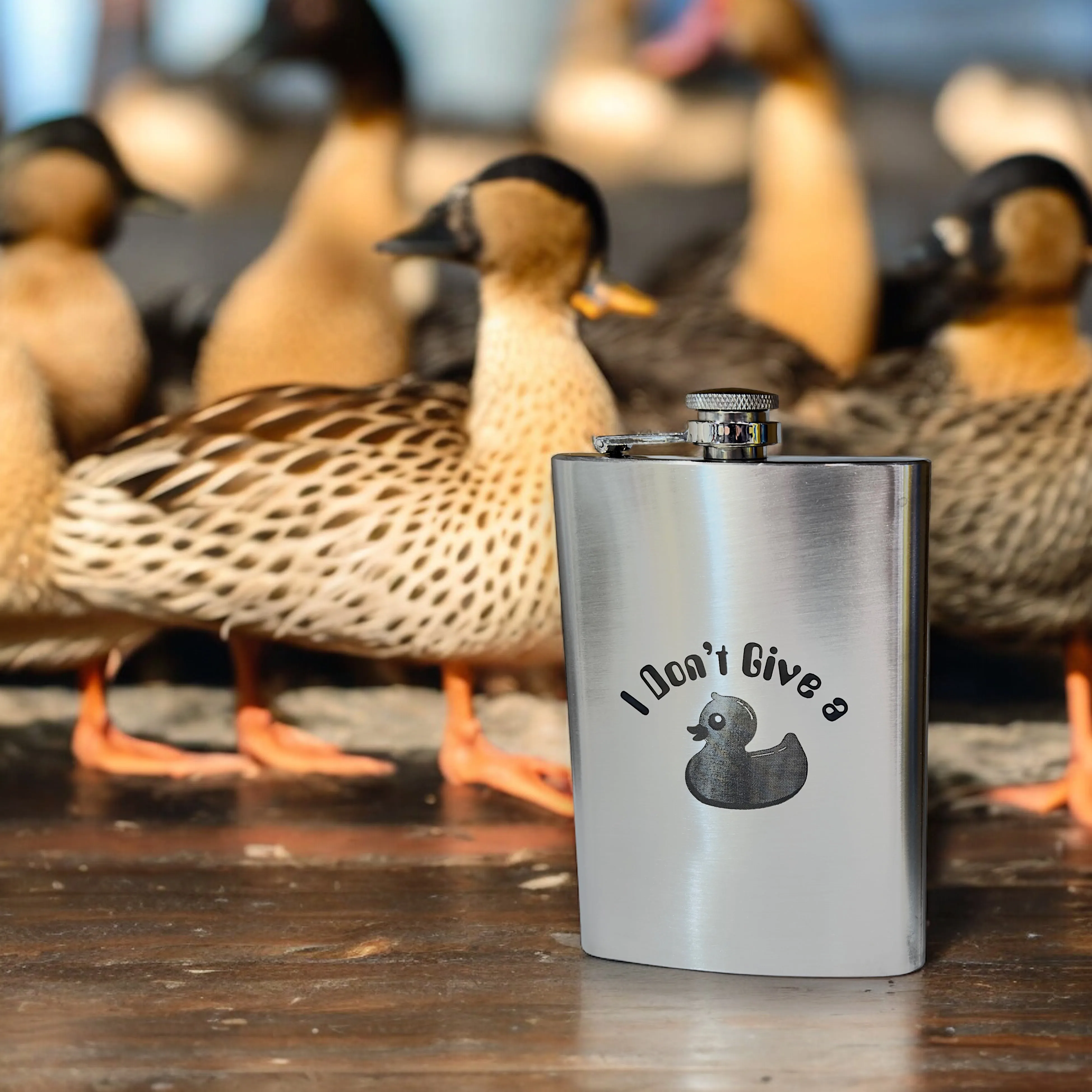 8oz I Don't Give a Duck Stainless Steel Flask