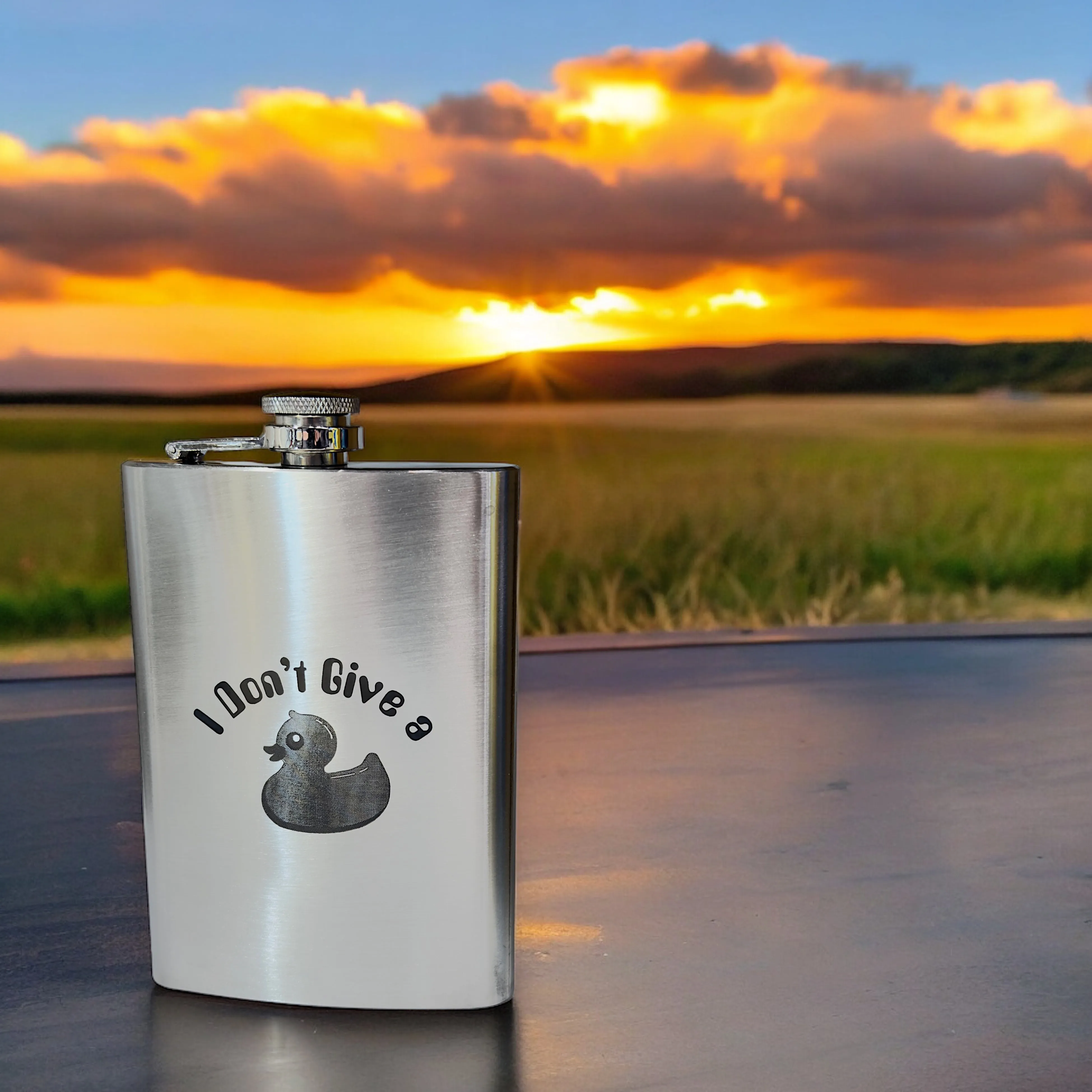 8oz I Don't Give a Duck Stainless Steel Flask