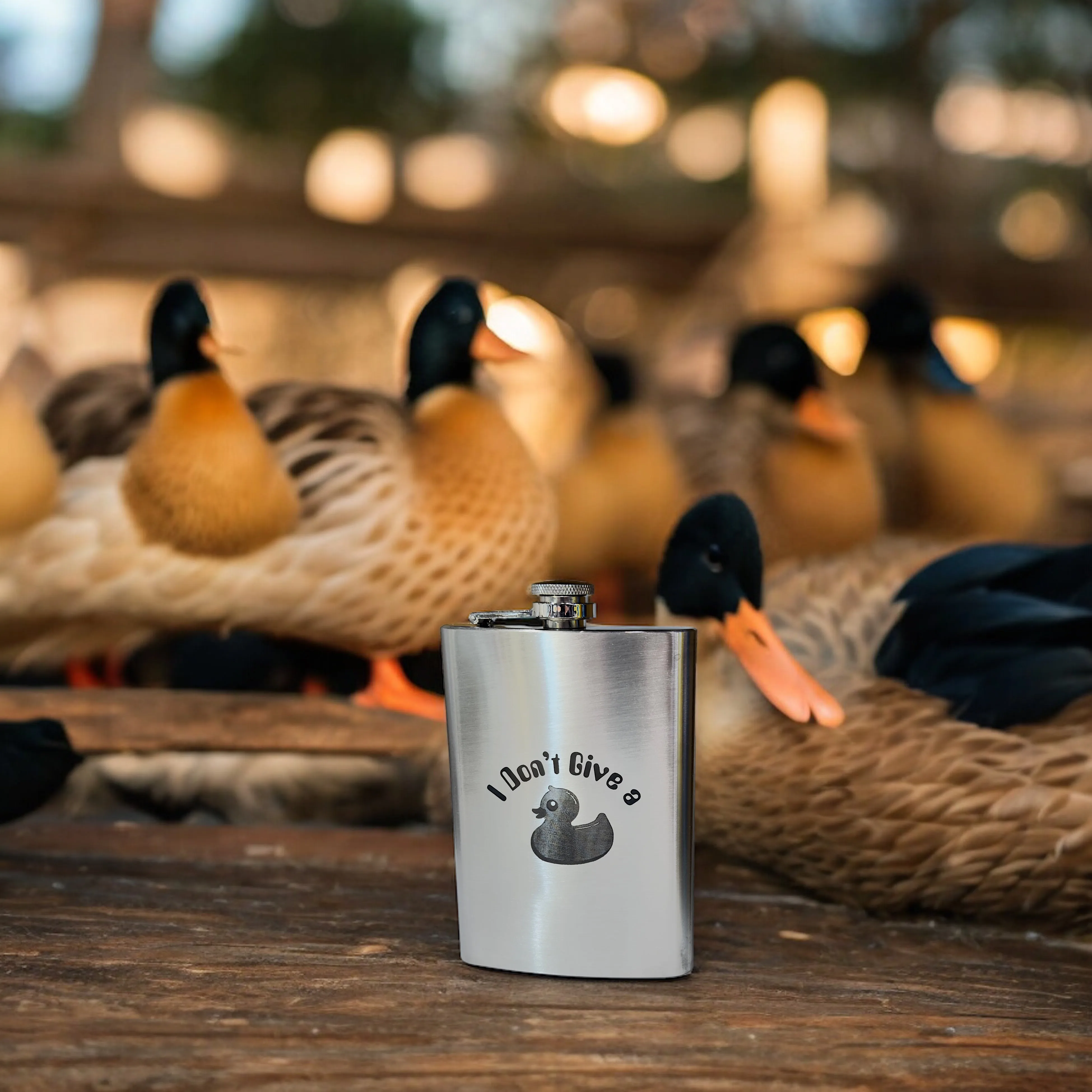 8oz I Don't Give a Duck Stainless Steel Flask