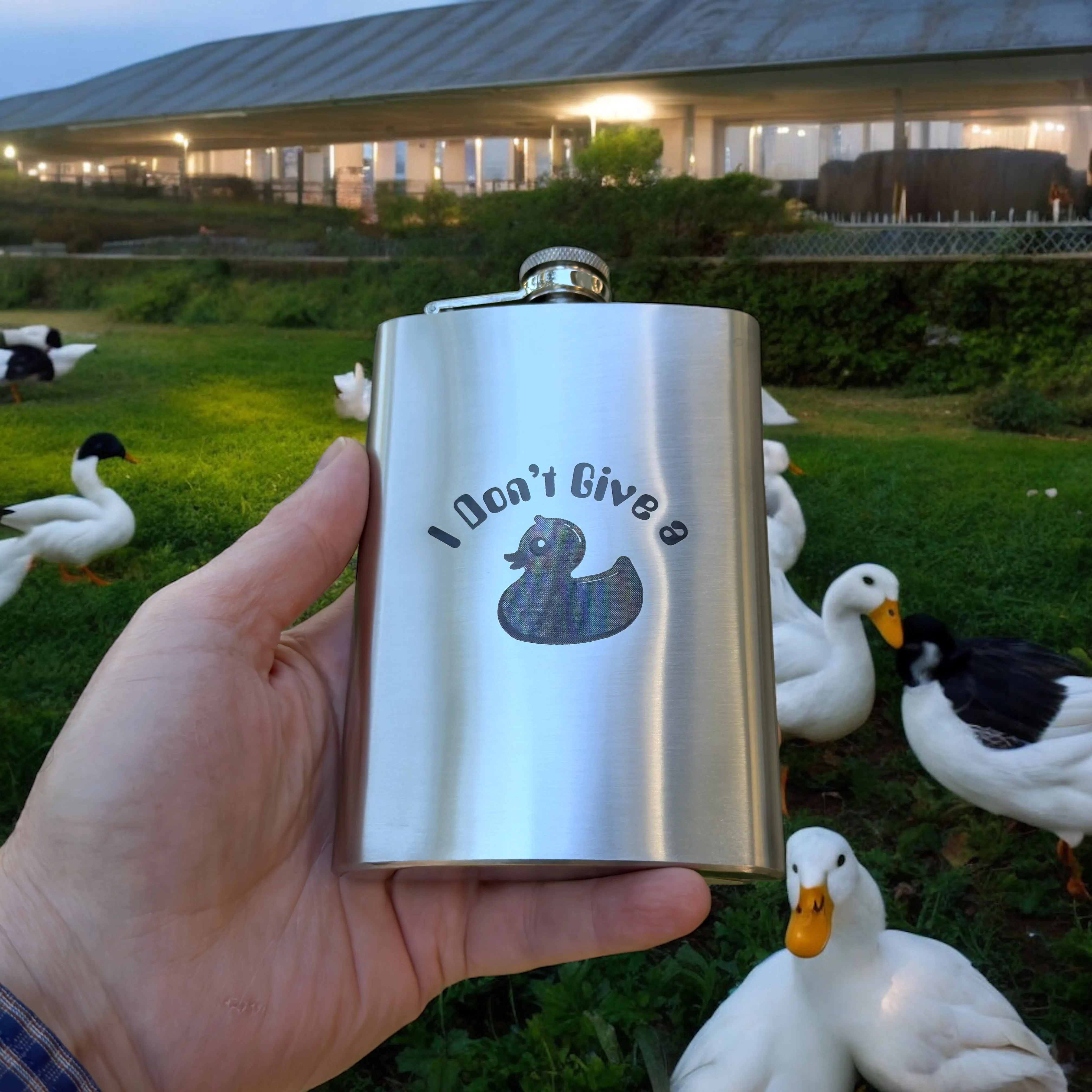 8oz I Don't Give a Duck Stainless Steel Flask