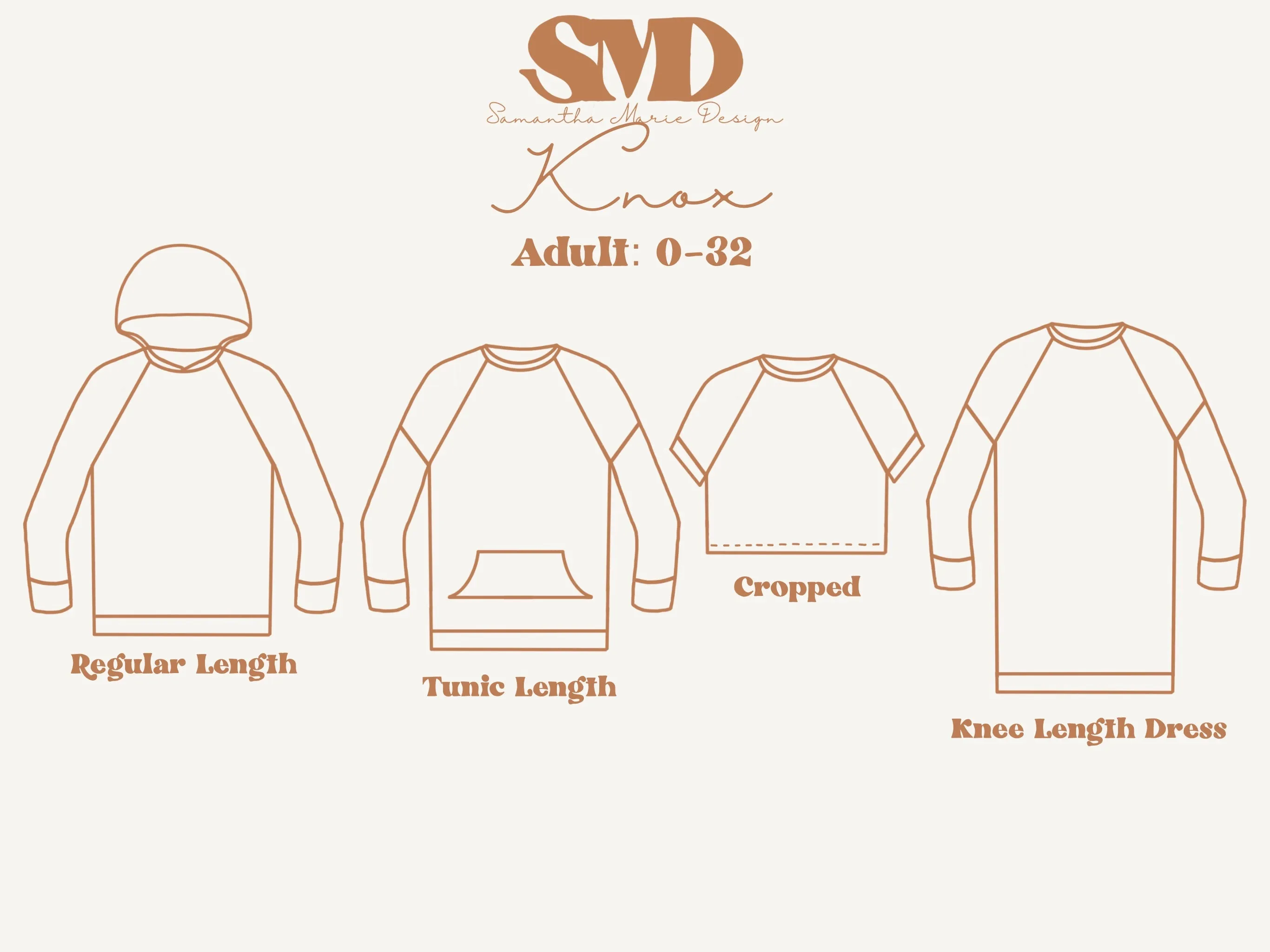 Adult Knox Raglan Crewneck and Hoodie Digital Sewing Pattern Sizes 0-32