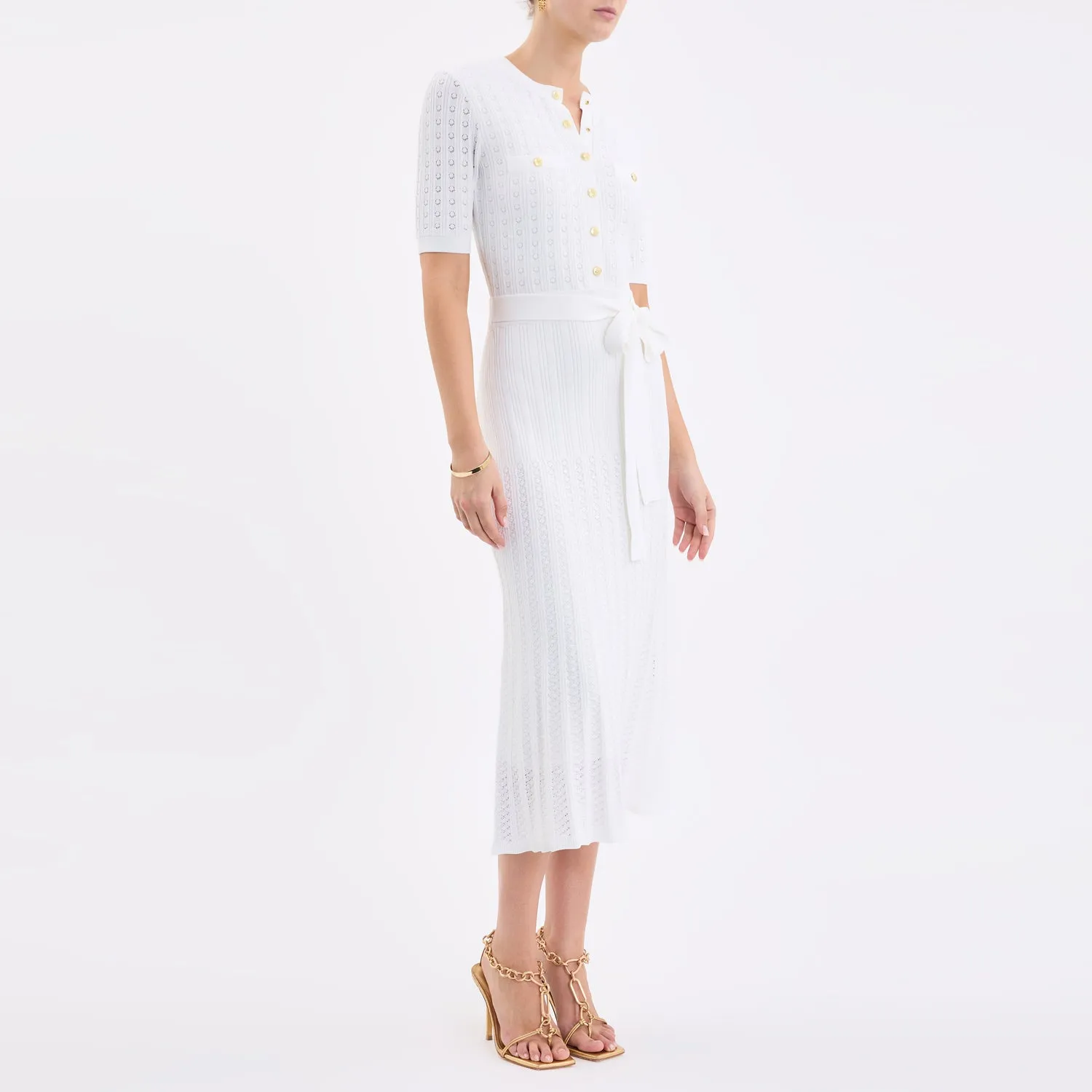 Alice Knit Midi Dress Ivory