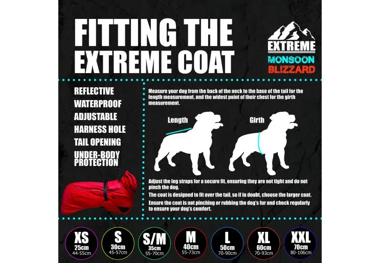 Ancol - Extreme Monsoon Dog Coat - Red - x small - 25cm