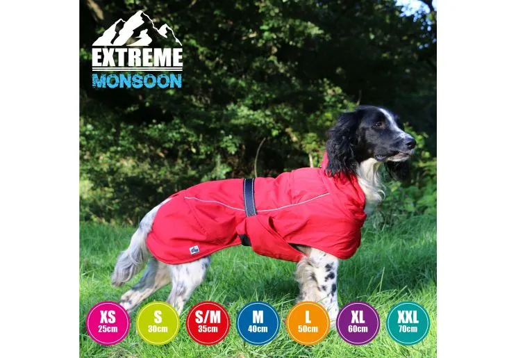 Ancol - Extreme Monsoon Dog Coat - Red - x small - 25cm