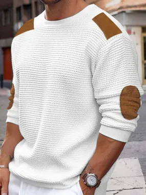 Autumn Chill: Men’s Patchwork Textured Sweater