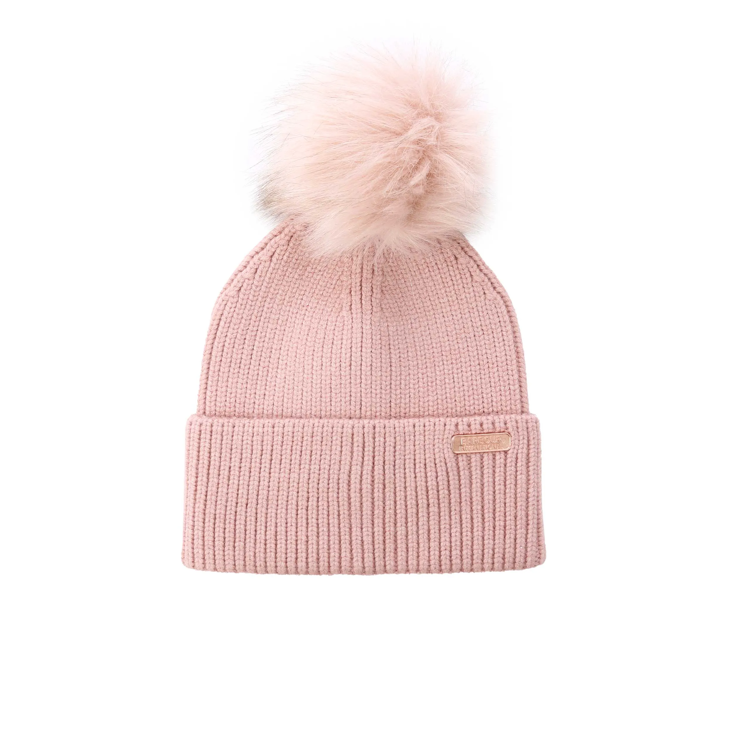 Barbour Mallory Pom Ladies Beanie Hat in Pink