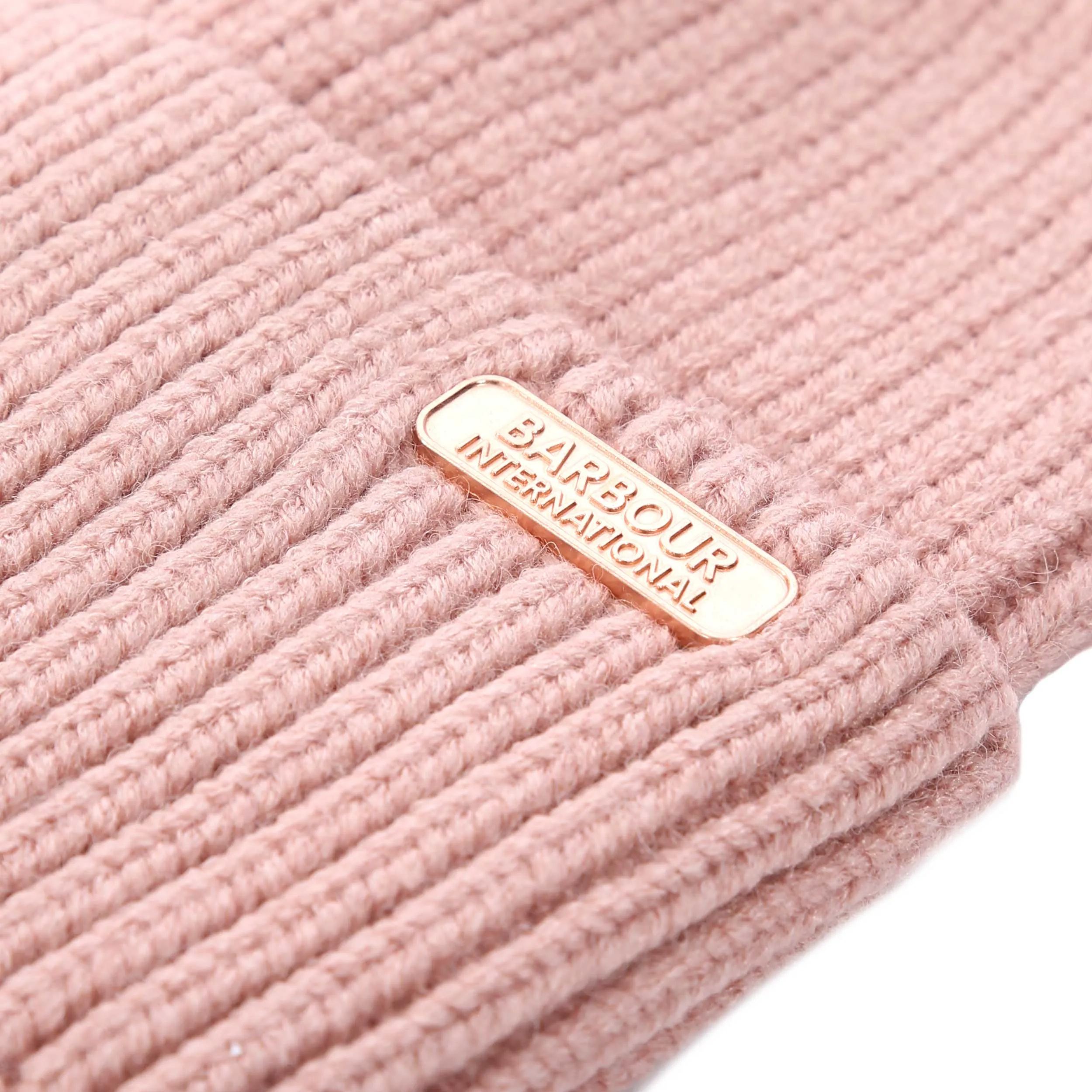 Barbour Mallory Pom Ladies Beanie Hat in Pink