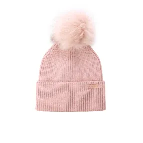 Barbour Mallory Pom Ladies Beanie Hat in Pink