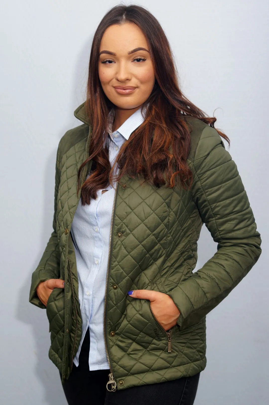 Barbour Quail-Ladies Quilted Jacket-Olive-LQU0973OL53