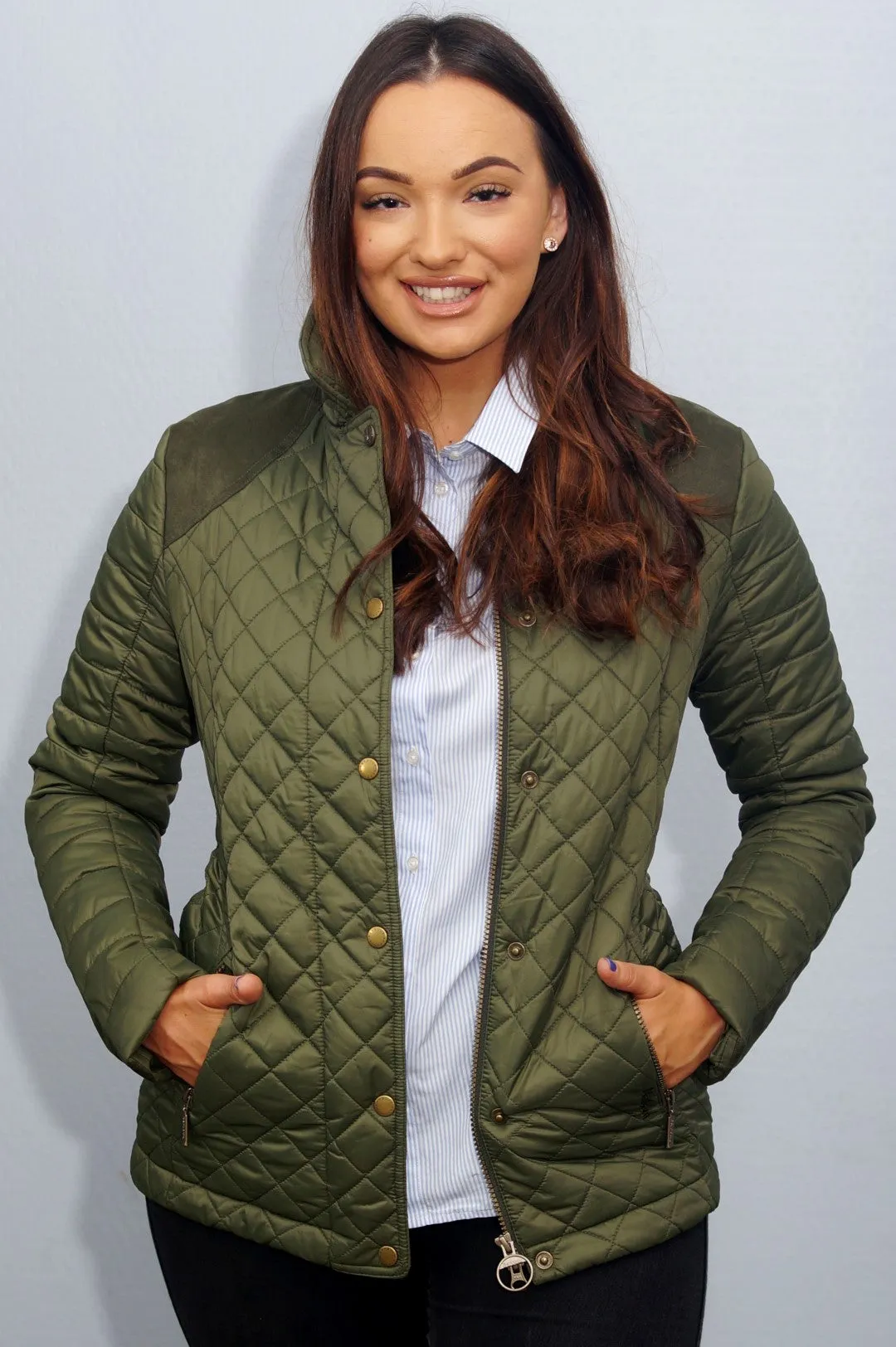 Barbour Quail-Ladies Quilted Jacket-Olive-LQU0973OL53