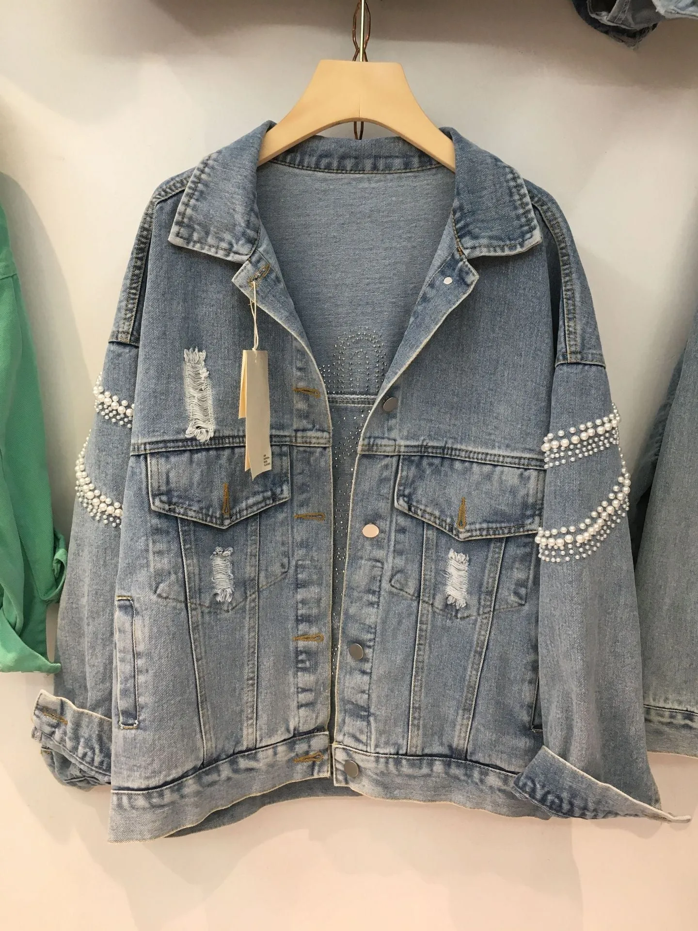 Beaded denim jacket