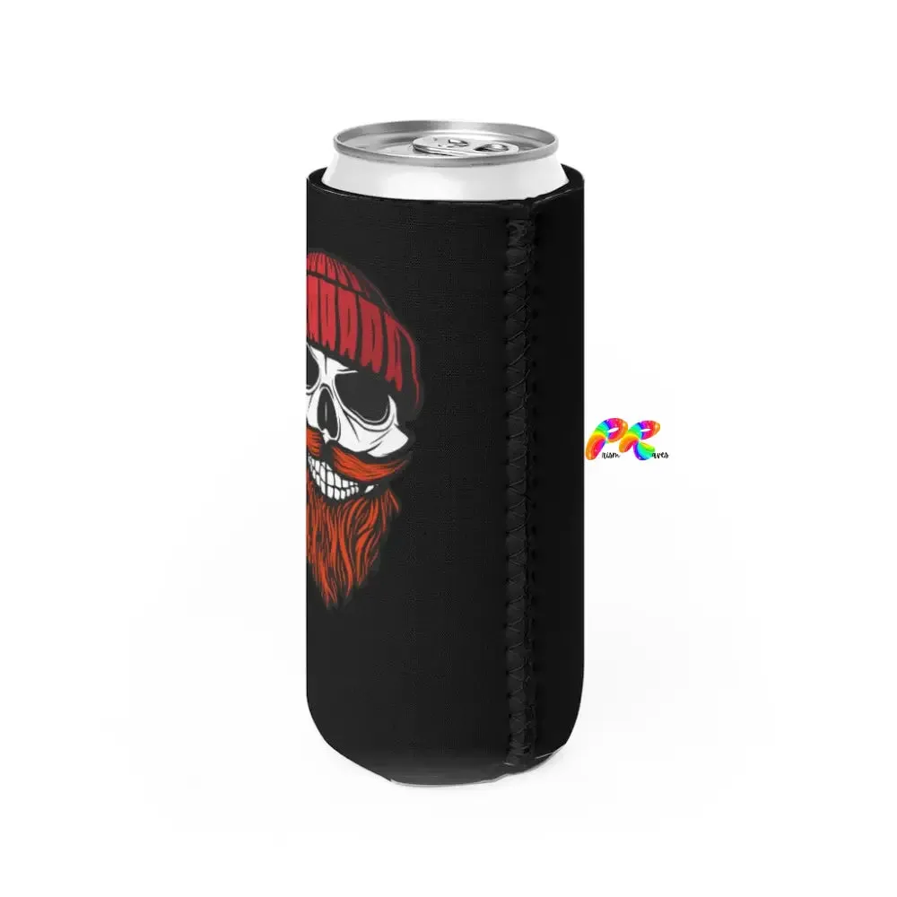 Beard and Beanie Slim Can Cooler