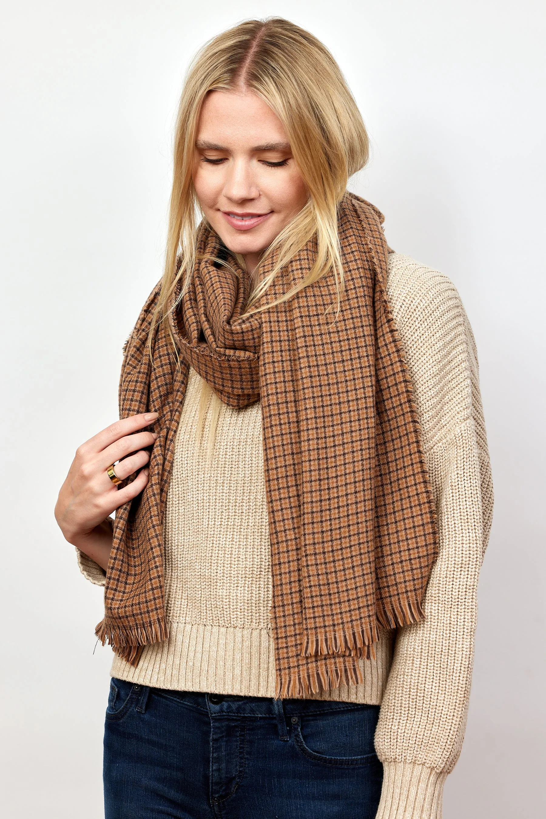 Brookline Mini Check Scarf