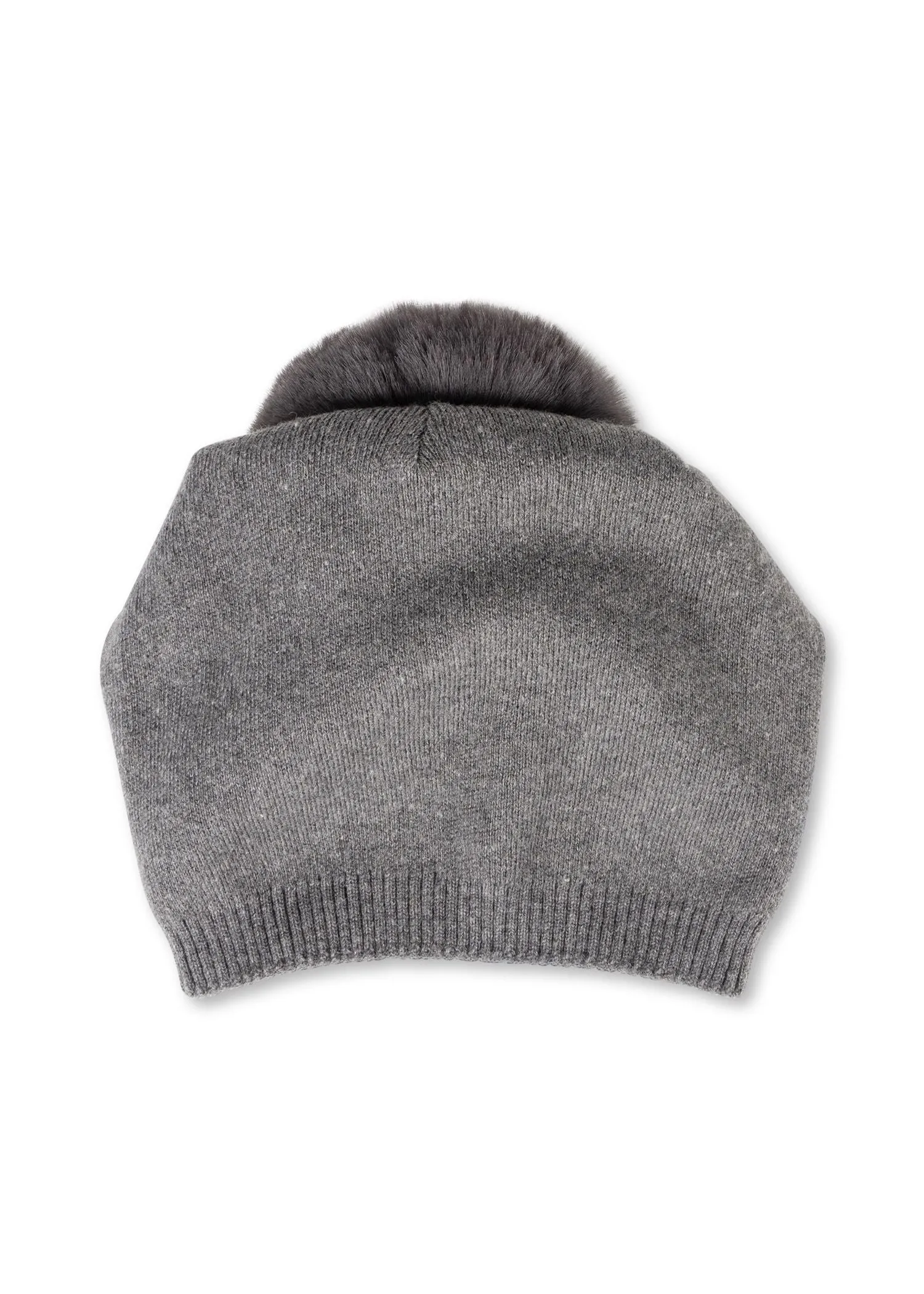 Brooklyn Beanie Charcoal/charcoal  Faux Fur Pom