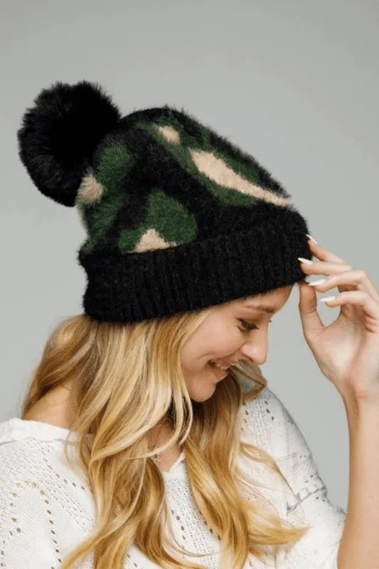 Camo Eyelash Beanie