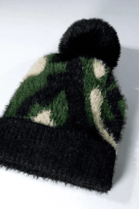 Camo Eyelash Beanie