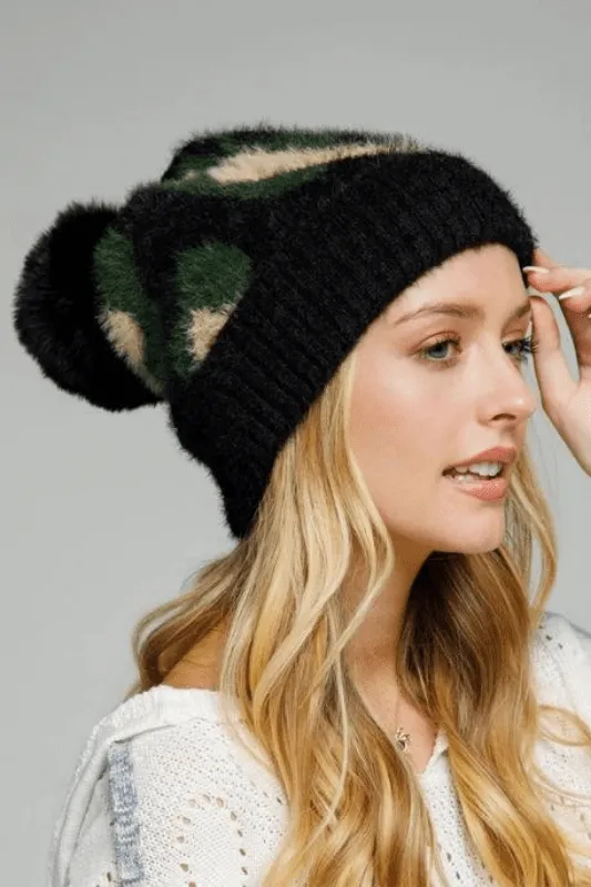 Camo Eyelash Beanie