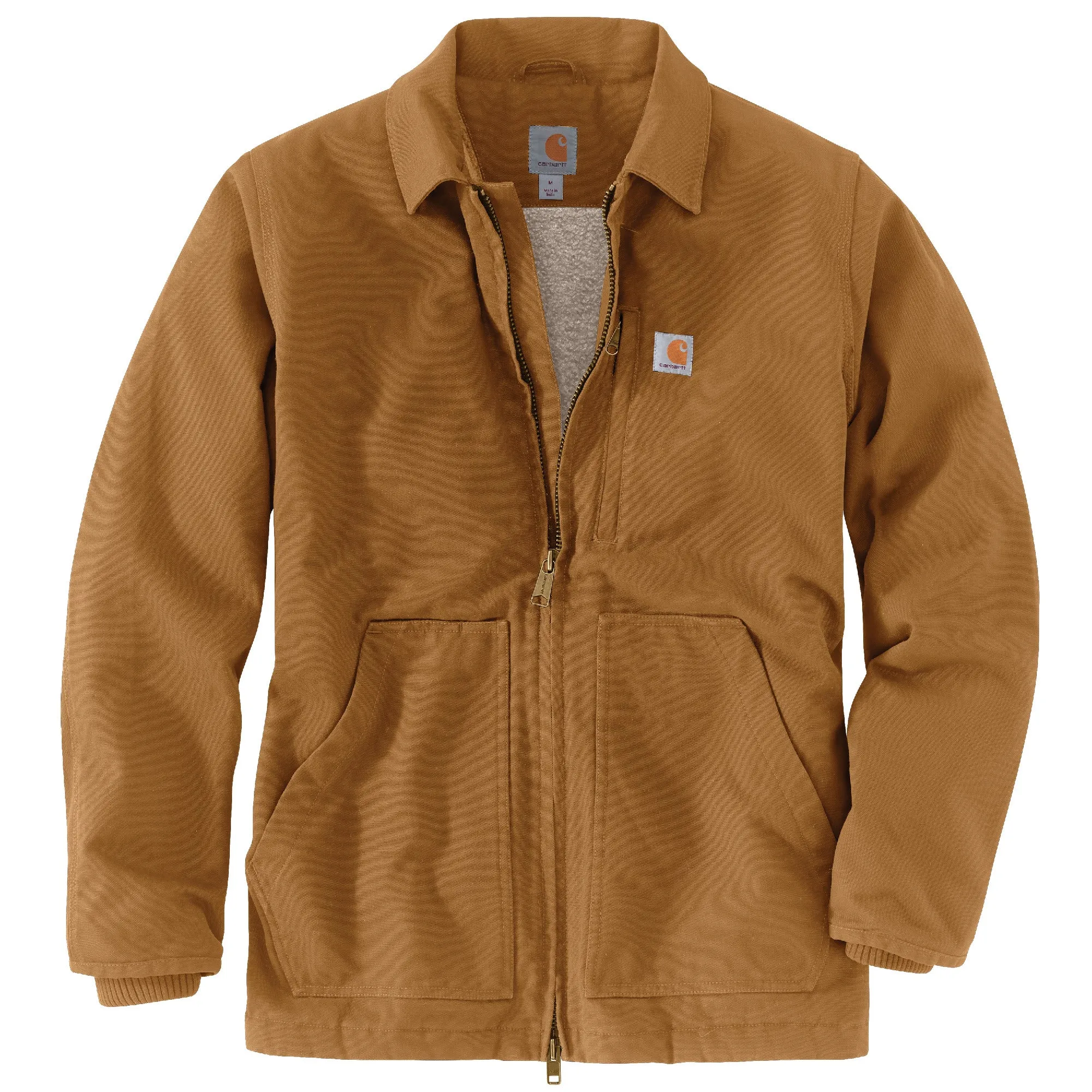 Carhartt Men's Loose Fit Washed Duck Sherpa-Lined Coat