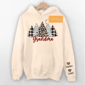 Christmas Trees With Lights Grandma Shirt, Christmas Hoodie, Glitter Hoodie