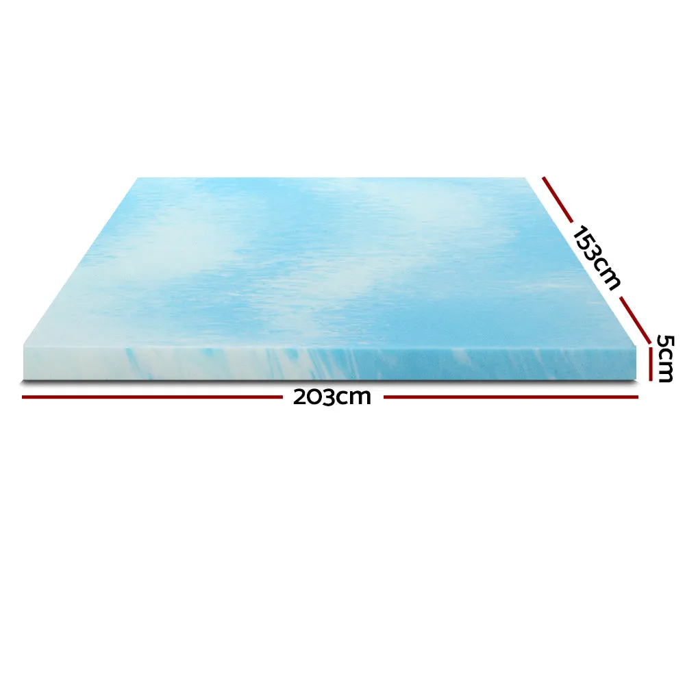 Cool Gel Memory Foam Mattress Topper Bamboo Cover Queen Giselle