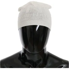 Costume National Elegant White Wool Blend Beanie Hat