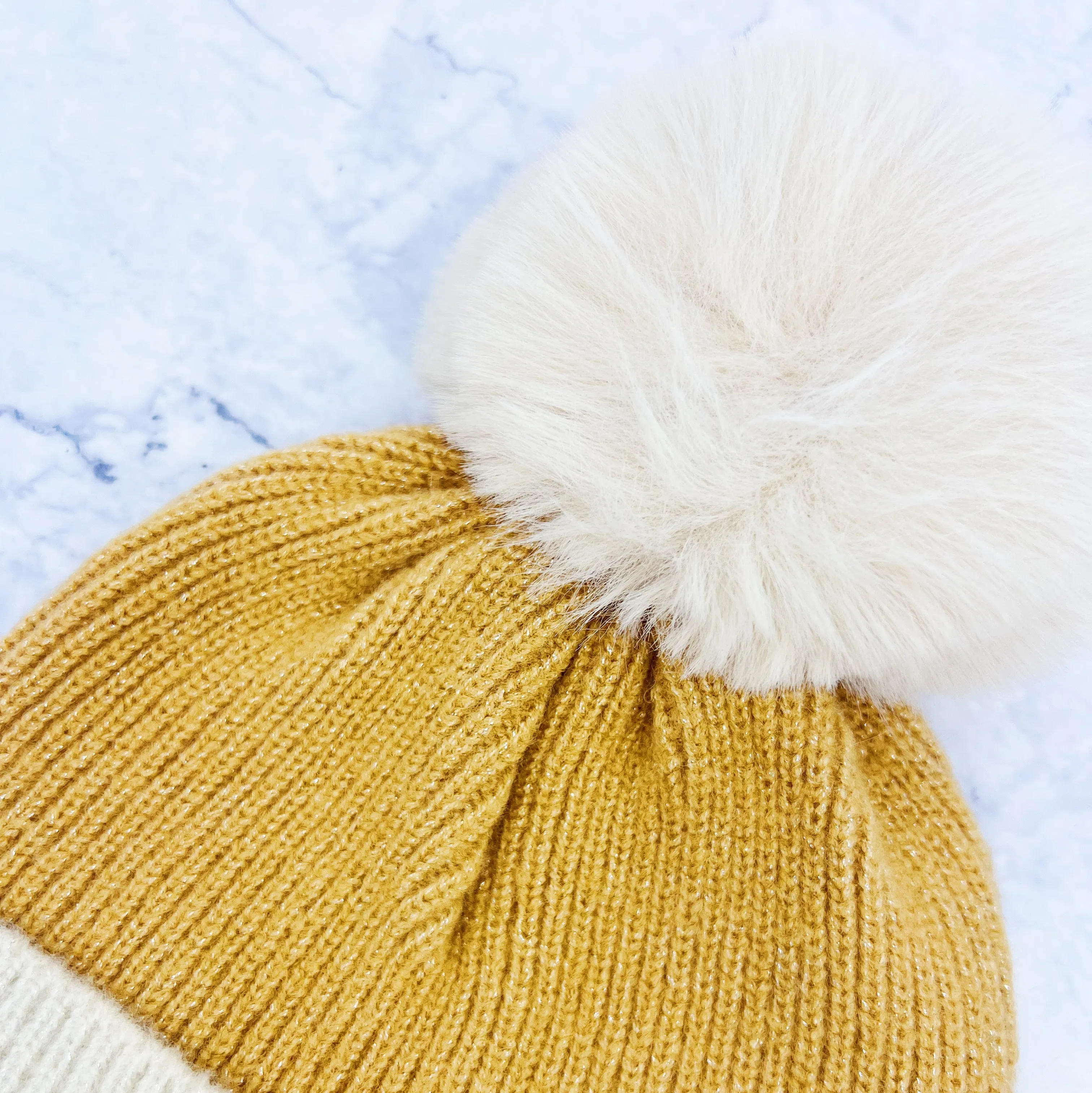 Cozy Caramel Pom Hat