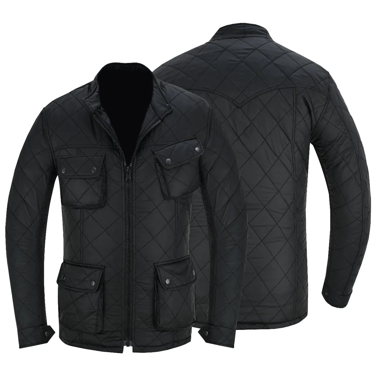 Diamond Puffer Jacket Men Winter Padded Coat