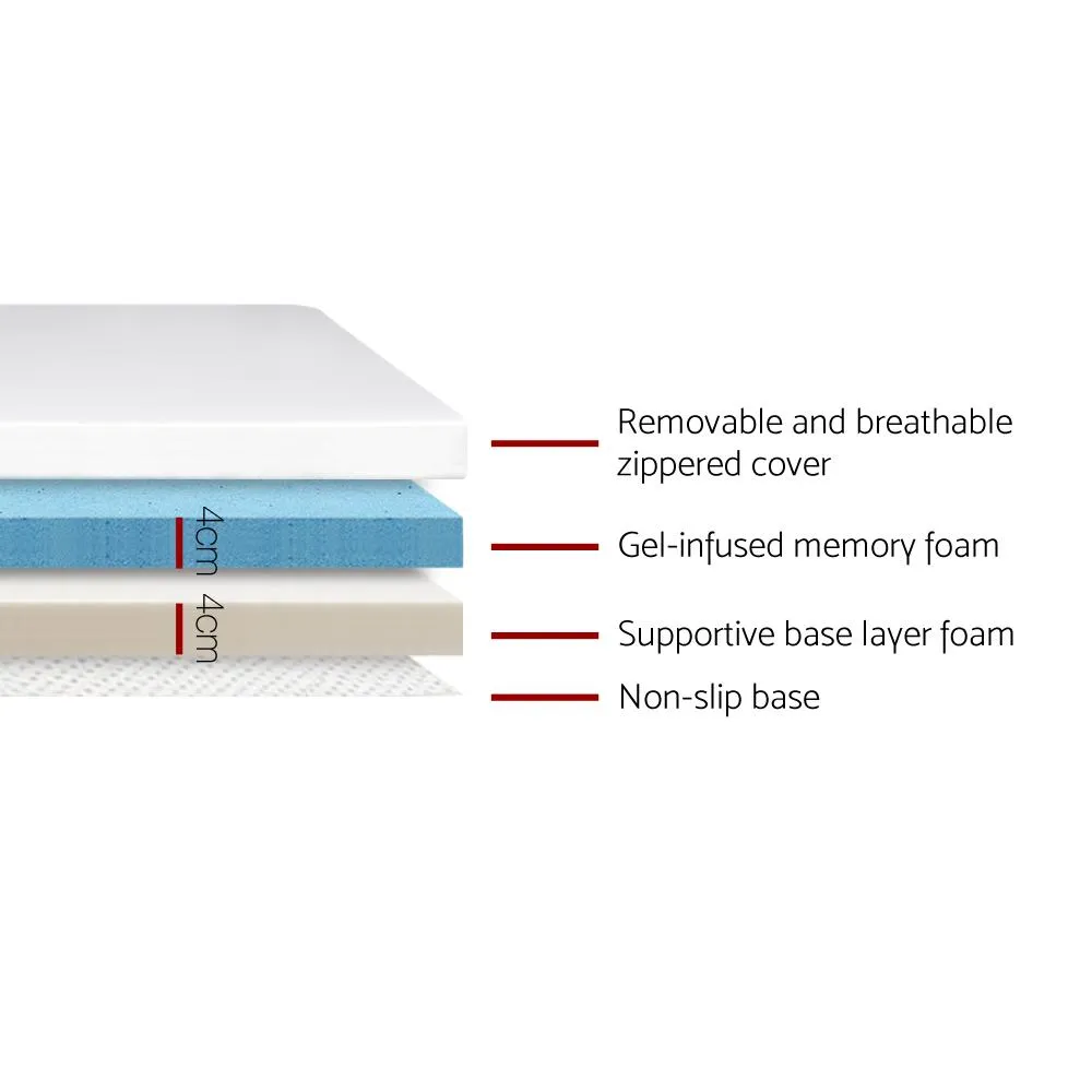 Double Size Dual Layer Cool Gel Memory Foam Topper