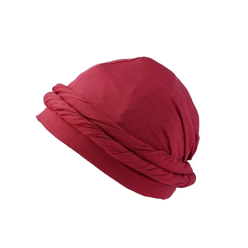 Edgy Cotton Bandana Beanie with Fringe Tail