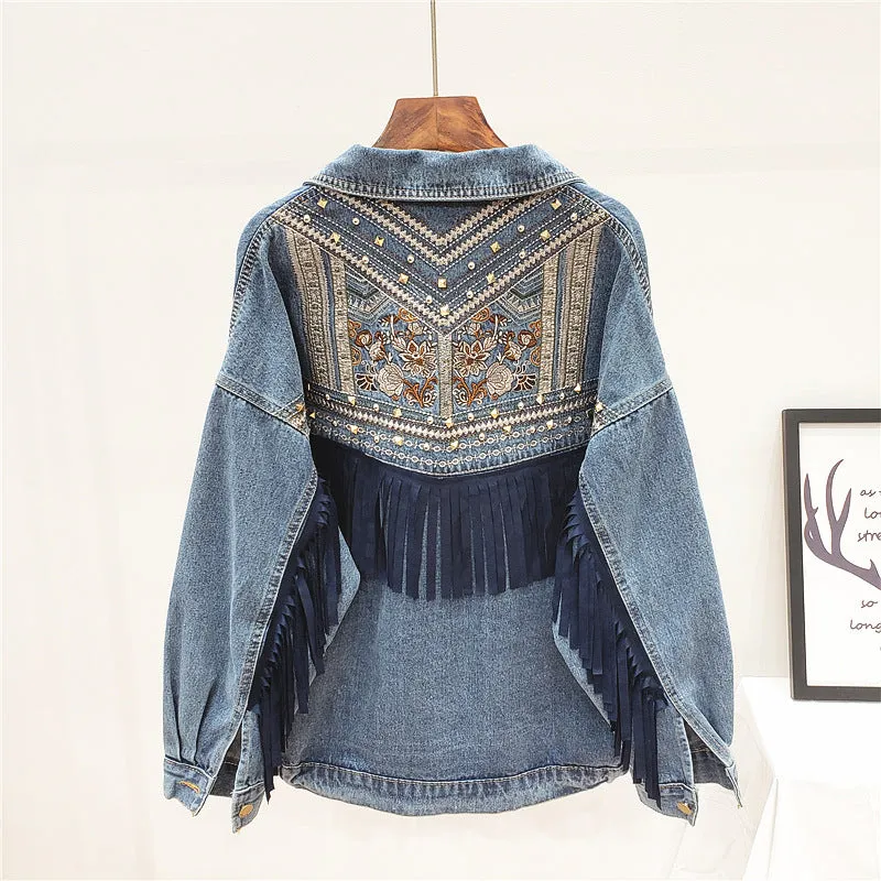 Embroidered Denim Jacket Women