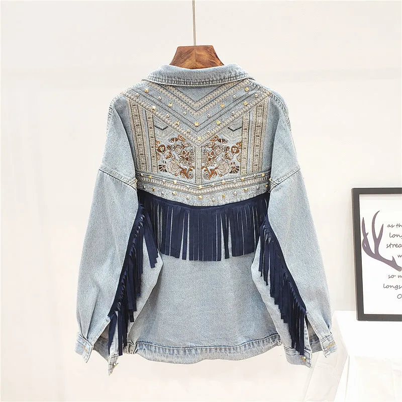 Embroidered Denim Jacket Women