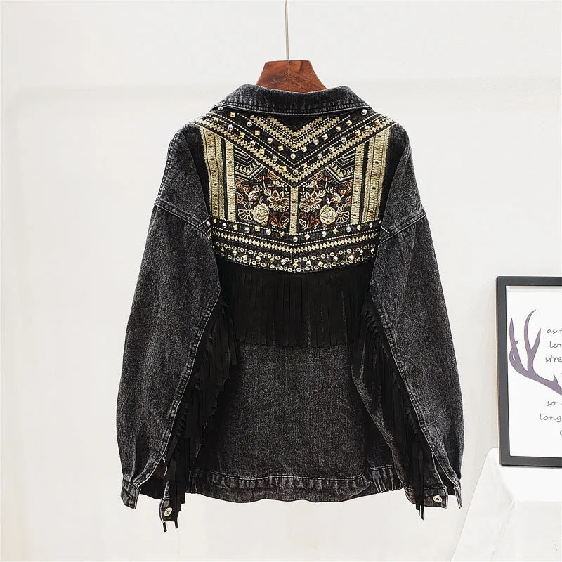 Embroidered Denim Jacket Women