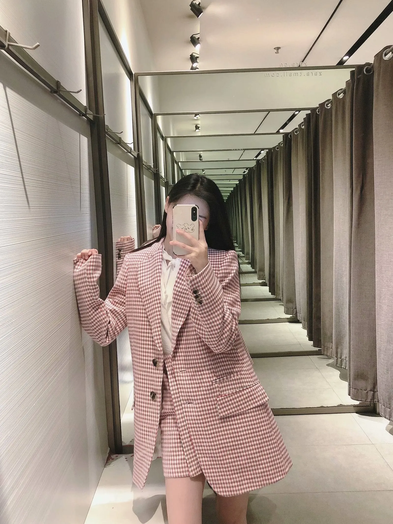 Fashion Houndstooth Casual Jacket set