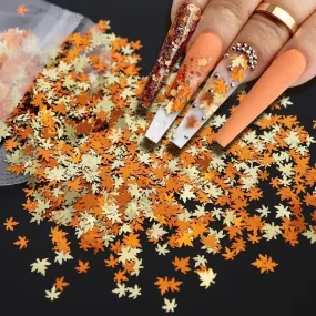 Flytonn-Fall Outfits Women Outwear Streetwear -Fall Nails DIY 2G Mixed Maple Leaves Sequin Nail Glitter Flakes Fall Colorful Maple Leaf Accessories for Autumn Nail Art Decoration Supplies