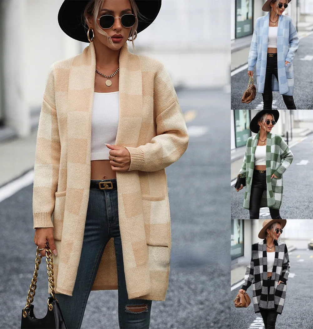 Flytonn-Fall Outfits Women Outwear Streetwear -hoco dresses homecoming dresses  women dress to impress -women  high street ins style -women's outerwear women's coat Fashion Women Knitted Cardigan Loose Sweater Coat