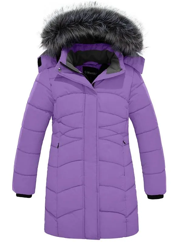 Girl's Long Winter Coat Parka Warm Puffer Jacket