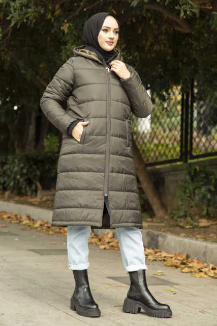 Hood Detailed Padded Side Pocket Coat