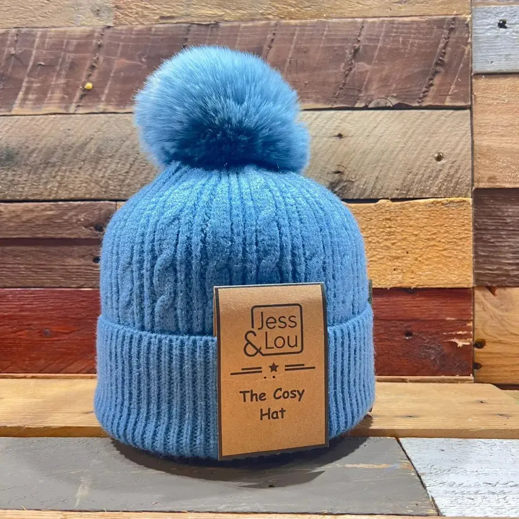 Jess & Lou - Unisex Cable Bobble Hat