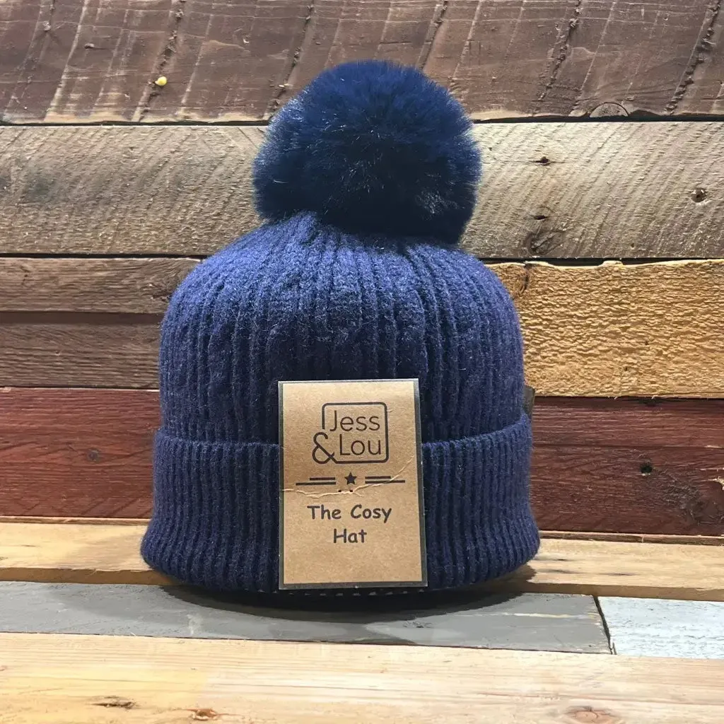 Jess & Lou - Unisex Cable Bobble Hat