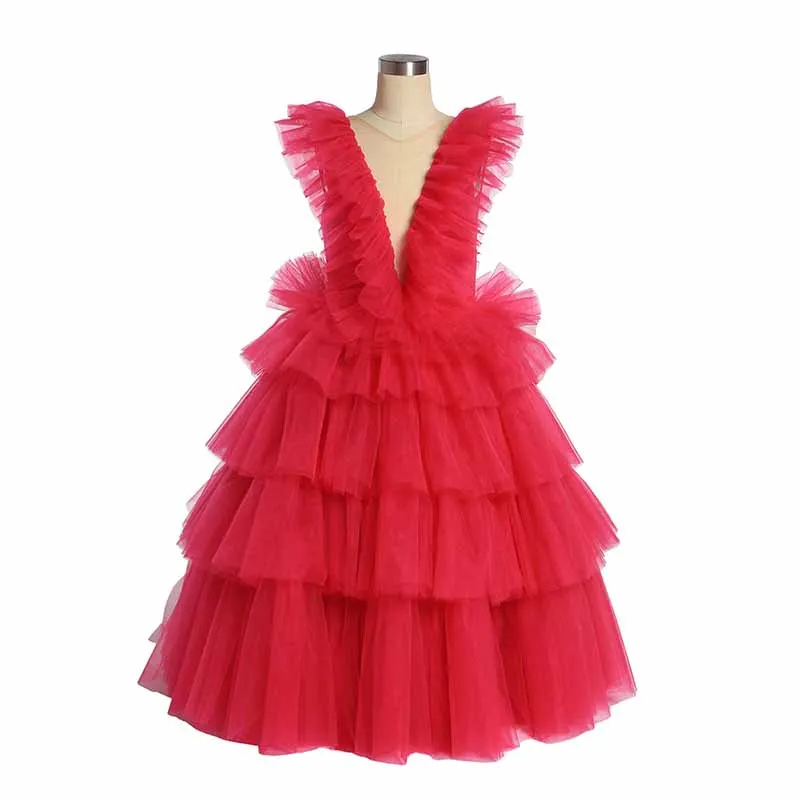 Kids Prom Puffy Tulle Ball Gown Short Mesh Tulle Party Dress