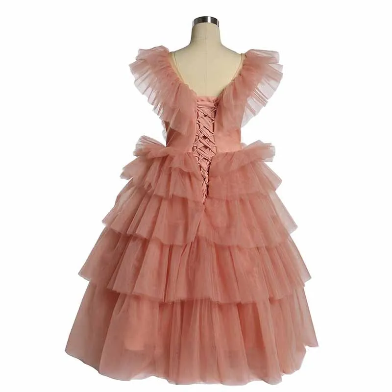 Kids Prom Puffy Tulle Ball Gown Short Mesh Tulle Party Dress