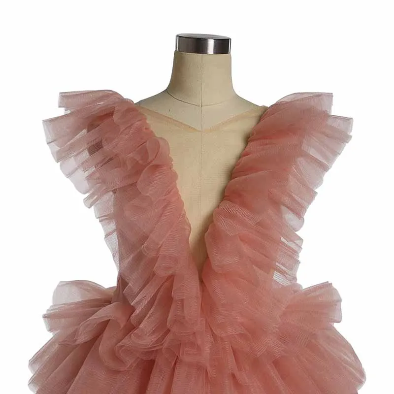 Kids Prom Puffy Tulle Ball Gown Short Mesh Tulle Party Dress