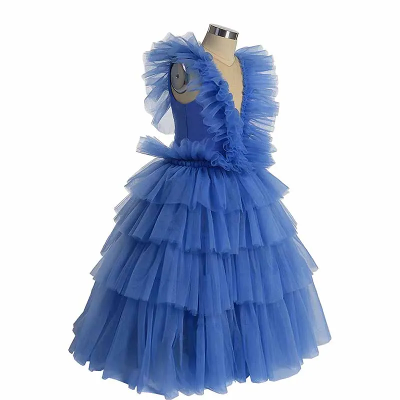 Kids Prom Puffy Tulle Ball Gown Short Mesh Tulle Party Dress