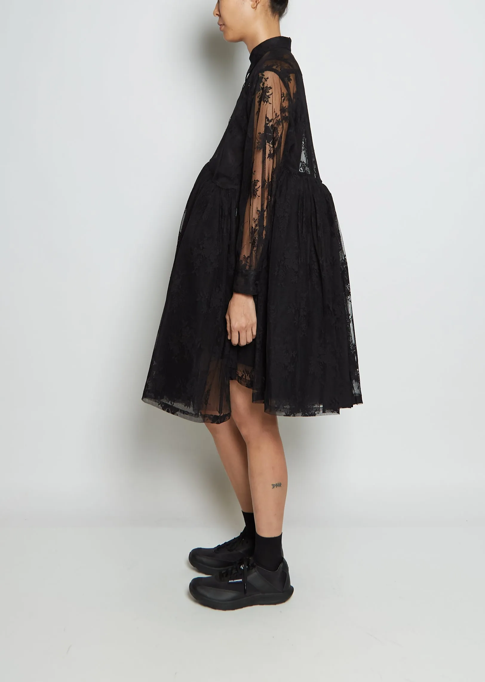 Lace Baby Doll Dress — Black