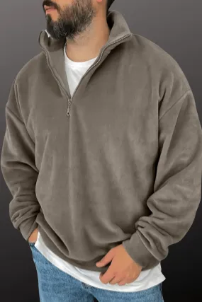 Laidback Vibes: Men's Half-Zip Casual Sweatshirt