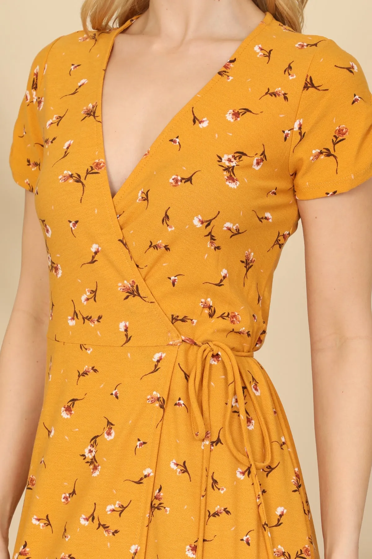 MUSTARD WITH FLOWER PRINT DRESS 3-2-1