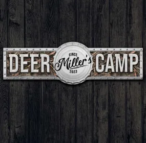 Personalized Deer Hunting Decor - Metal Deer Camp Barn Sign