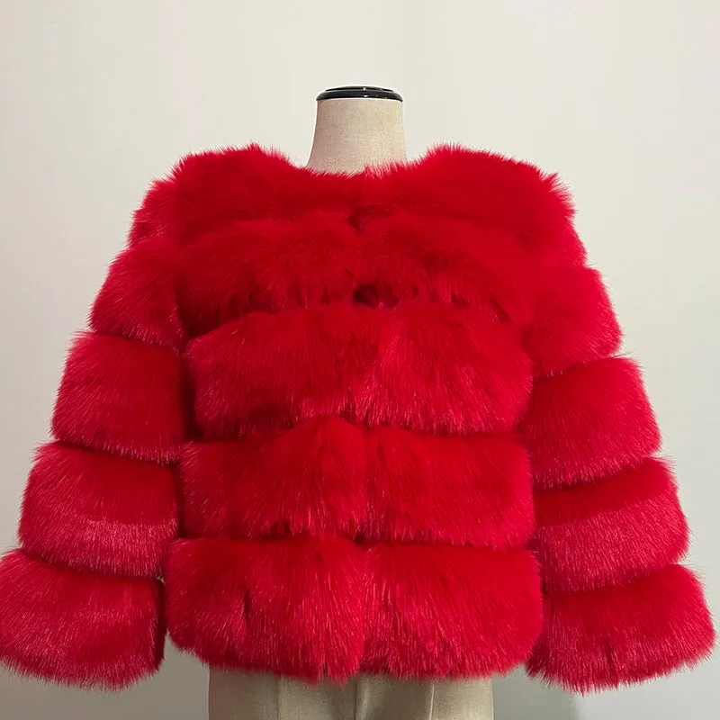 Plush Blush Mauve Pink Faux Fur Jacket